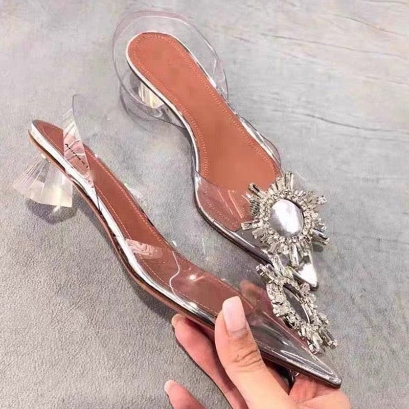 Crystal Slingback High heels pumps