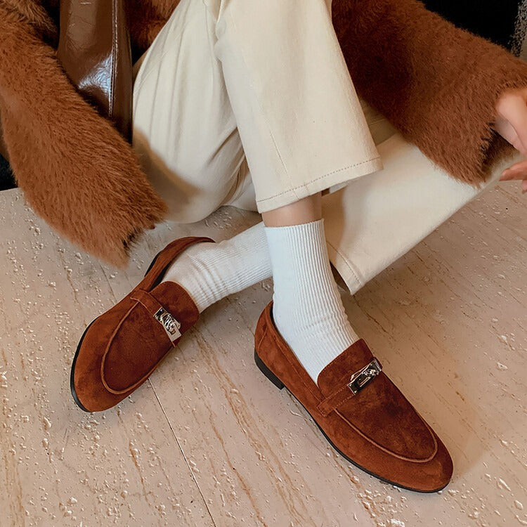 leather buckle loafer