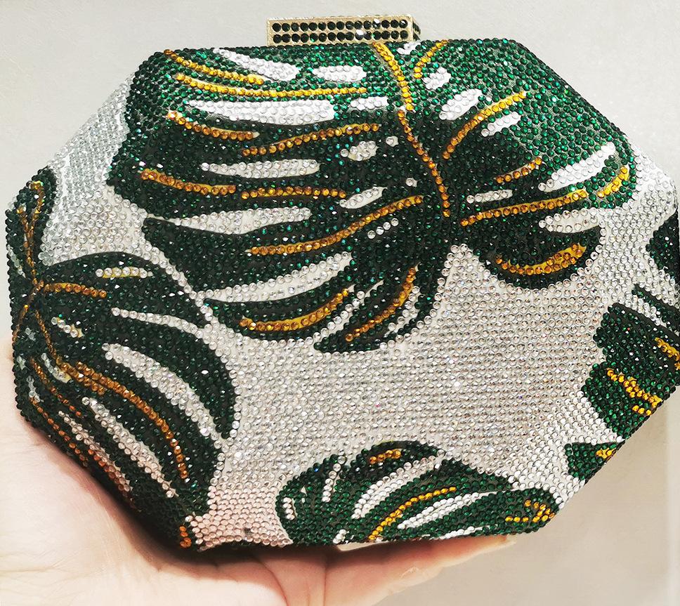 Green Leaf Hot Diamond evening bag