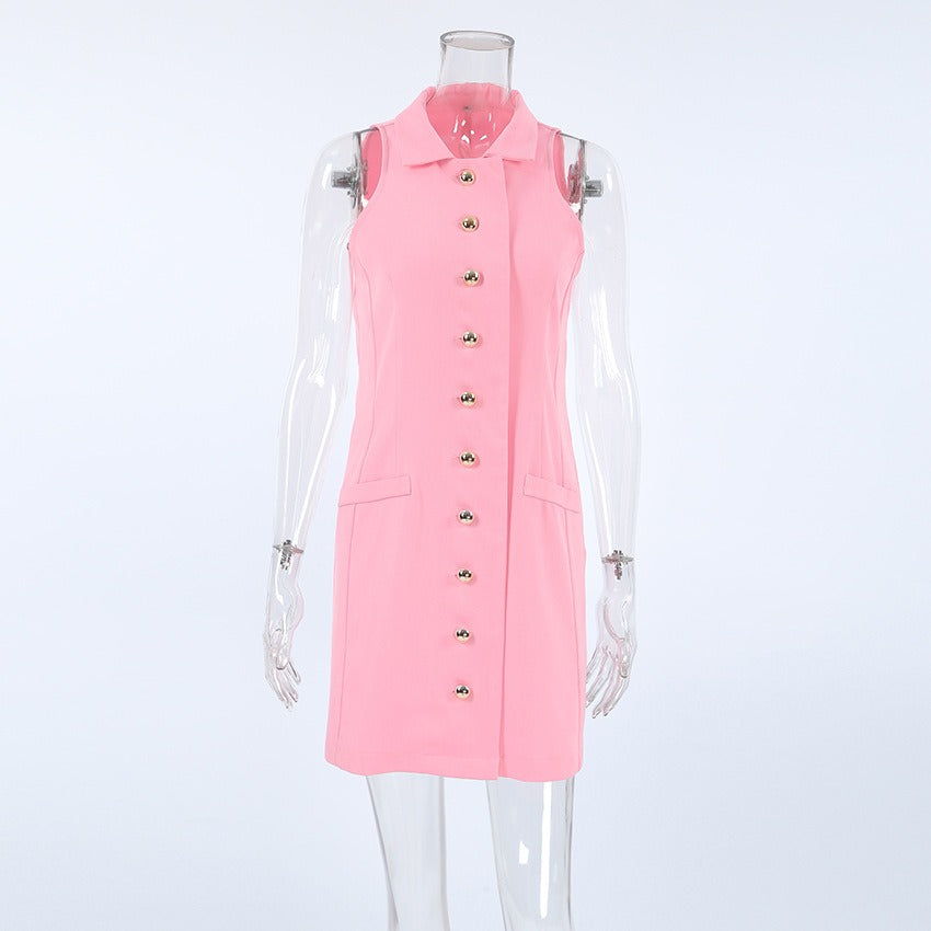 Lapel Pocket Dress