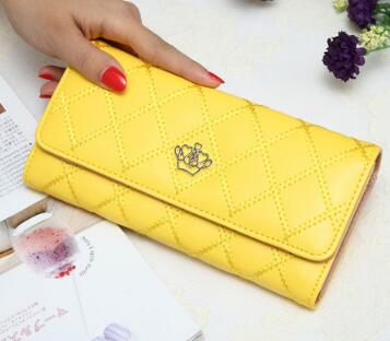 metal crown PU leather wallet