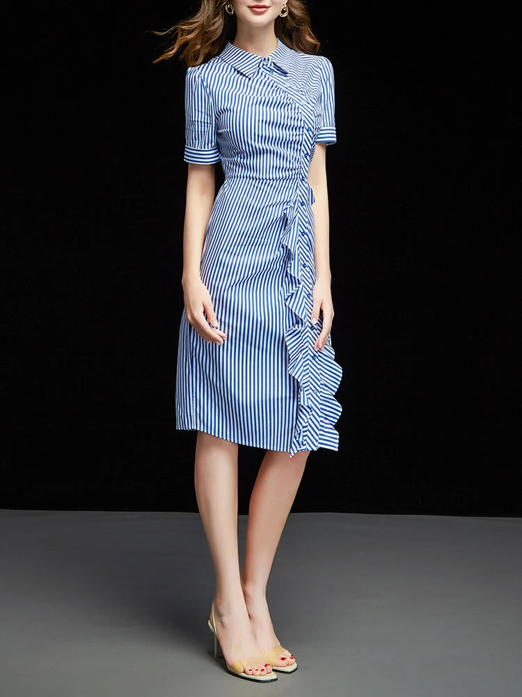 Striped Short Sleeve Dress