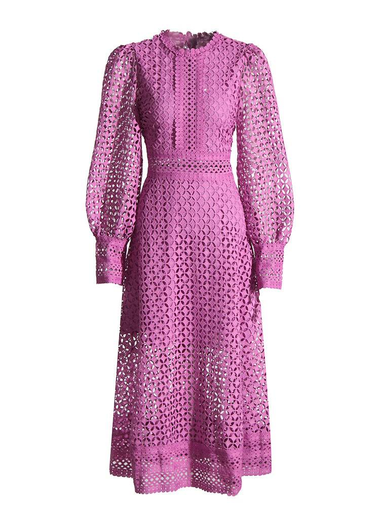 Embroidery lace long Dress