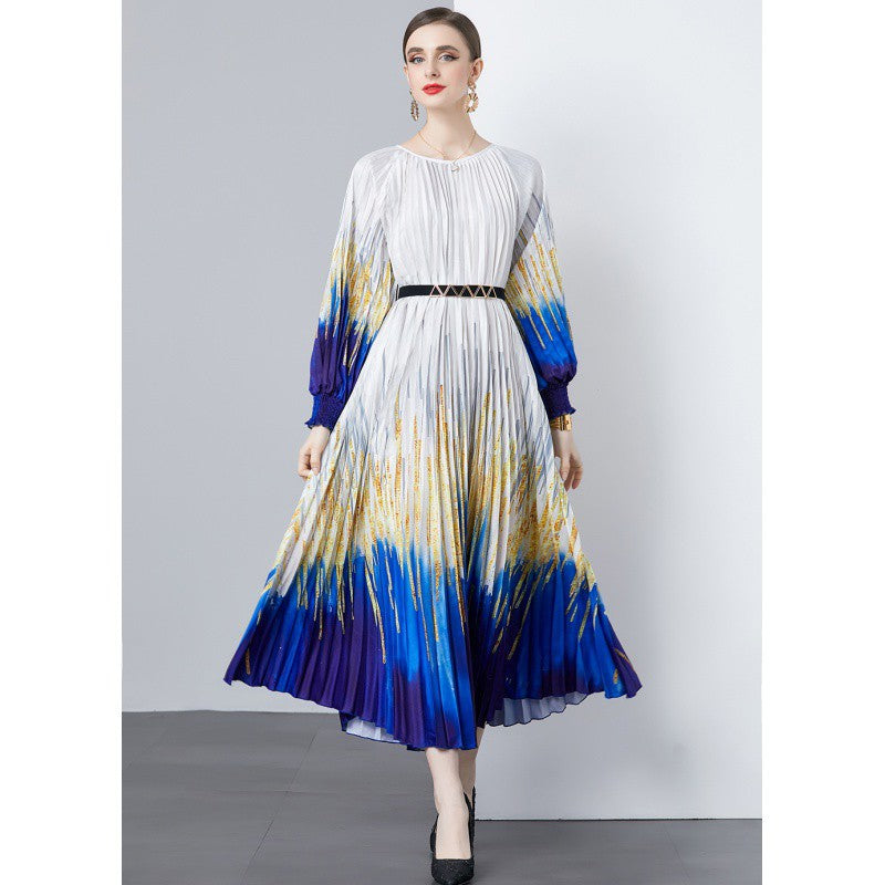 round neck pleated slim fit dress (one size fit all ) Please check measurement in description