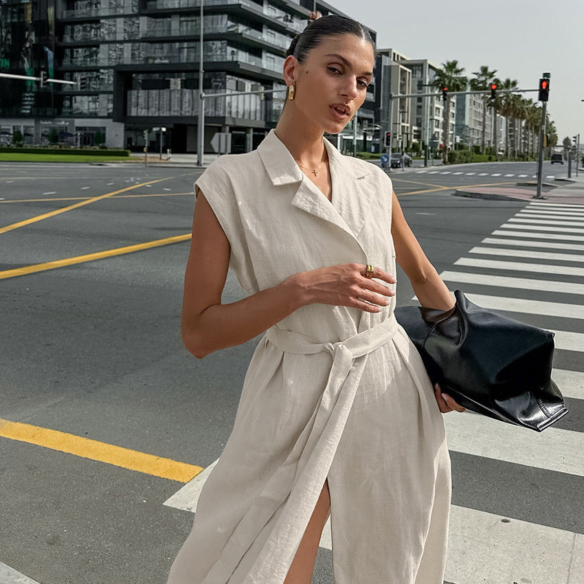 Blended Cotton and linen dress women