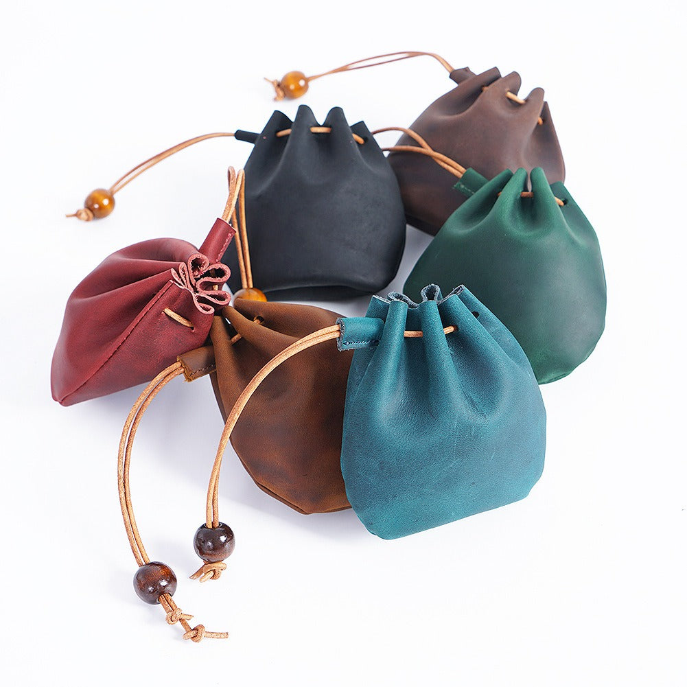 Genunie leather drawstring Vintage wallet