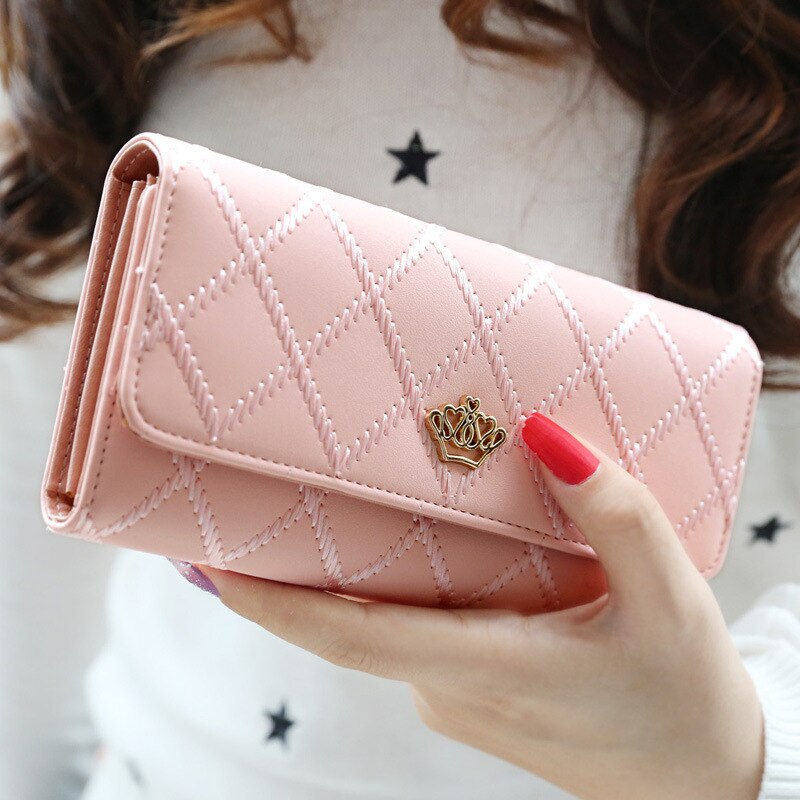 Crown embellised PU Leather wallet