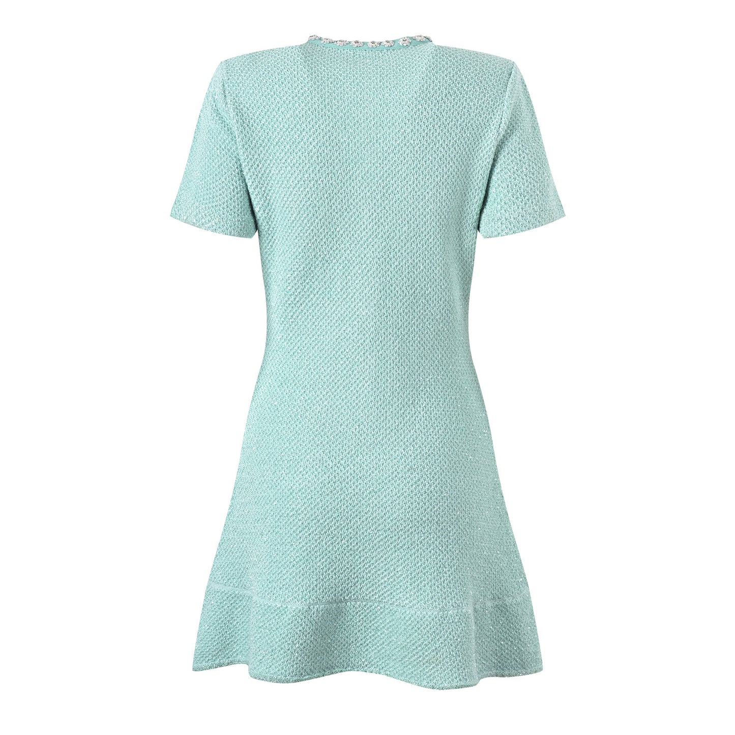 Diamond ruffled edge knitted dress