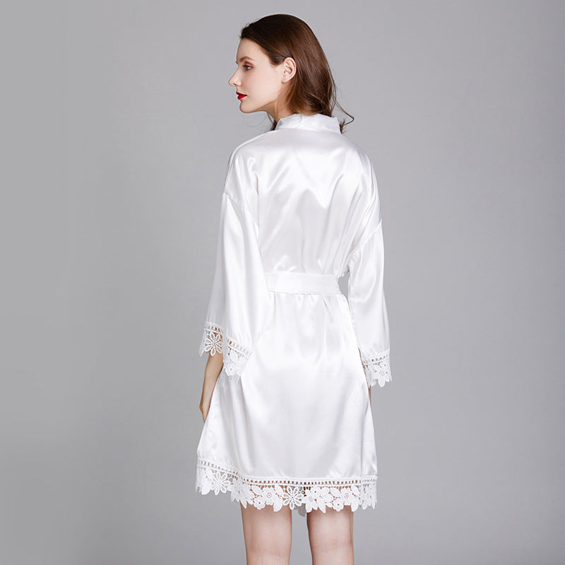 silky short robe