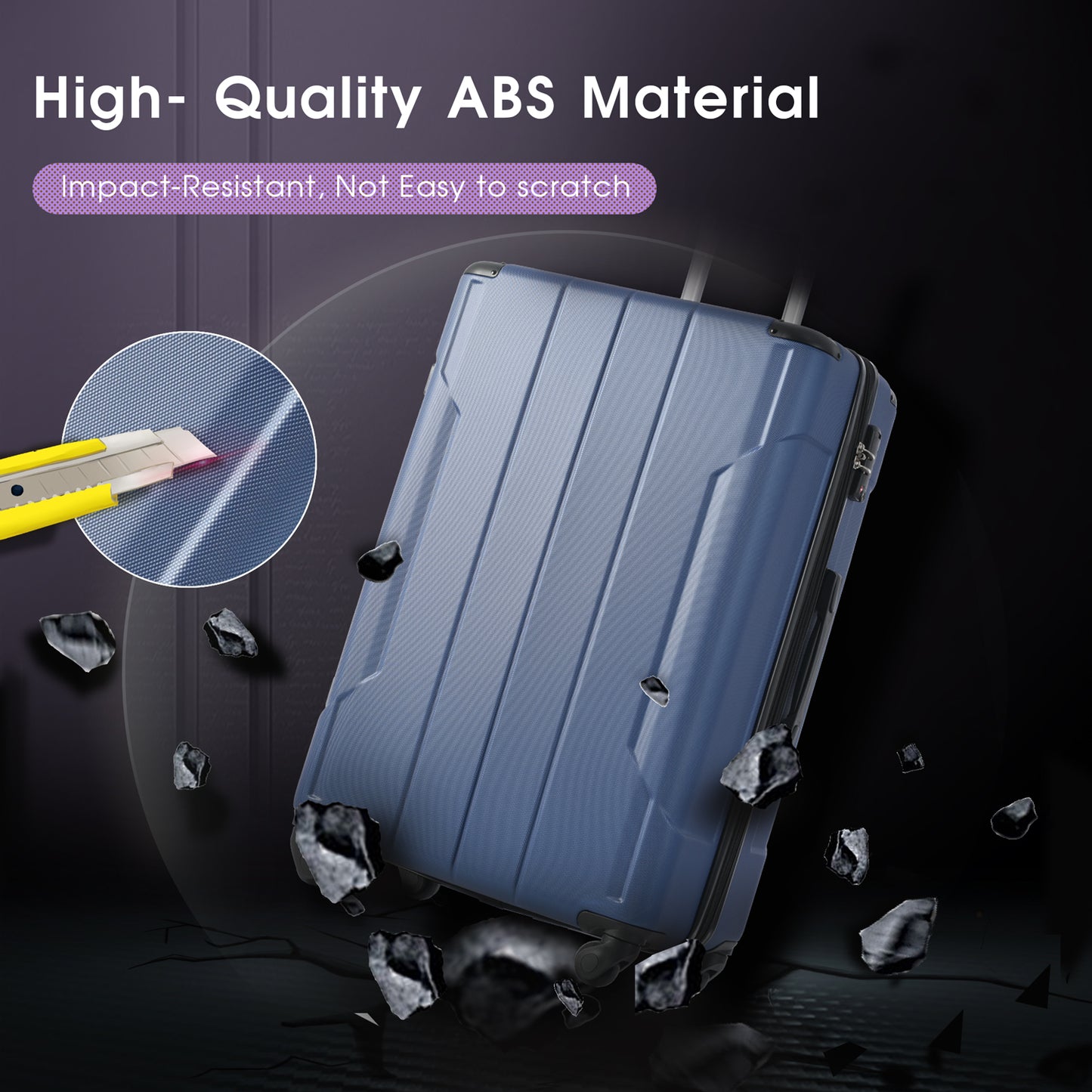 Single Hardshell Luggage Spinner Suitcase TSA Lock Lightweight Expandable 24