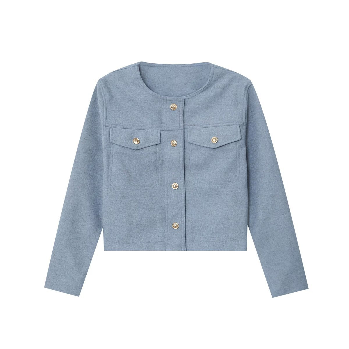 Round neck pocket jacket