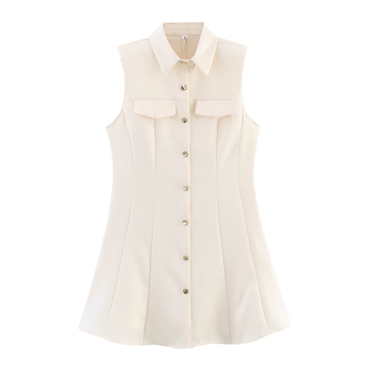 Button front pocket dress
