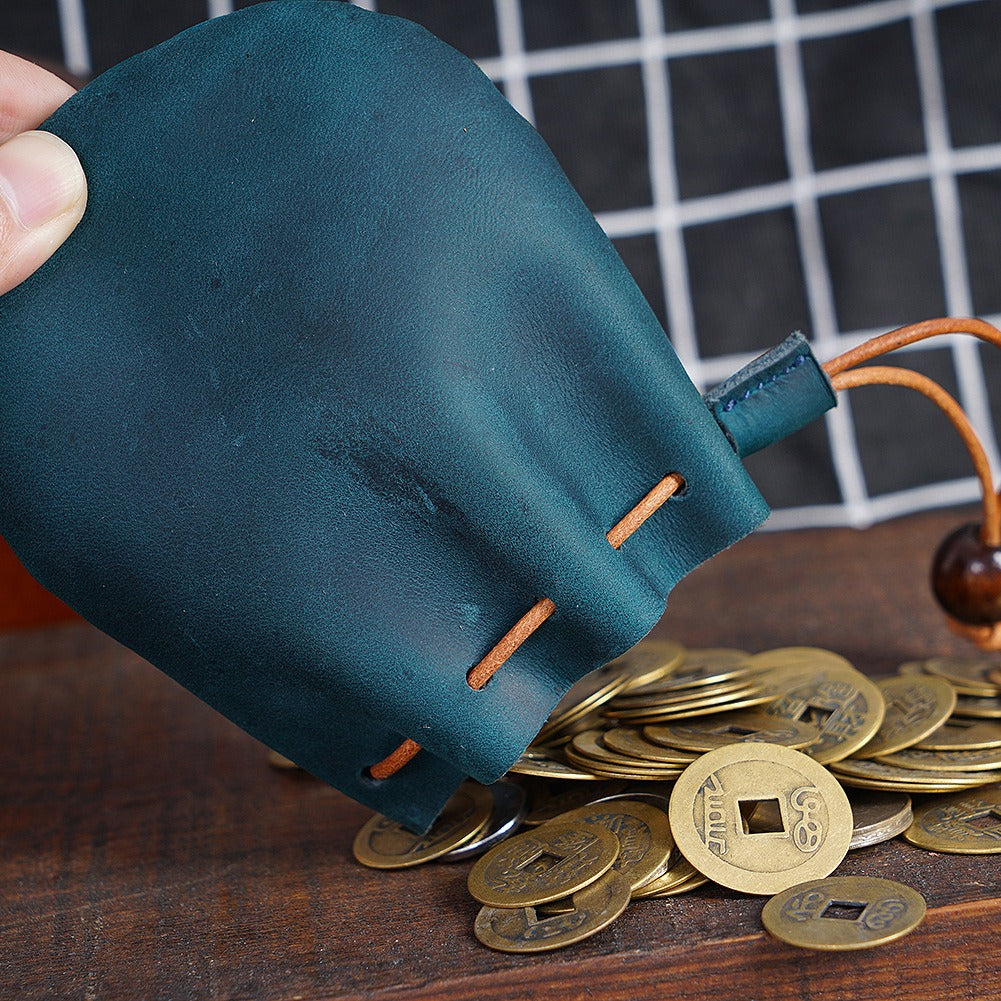 Genunie leather drawstring Vintage wallet