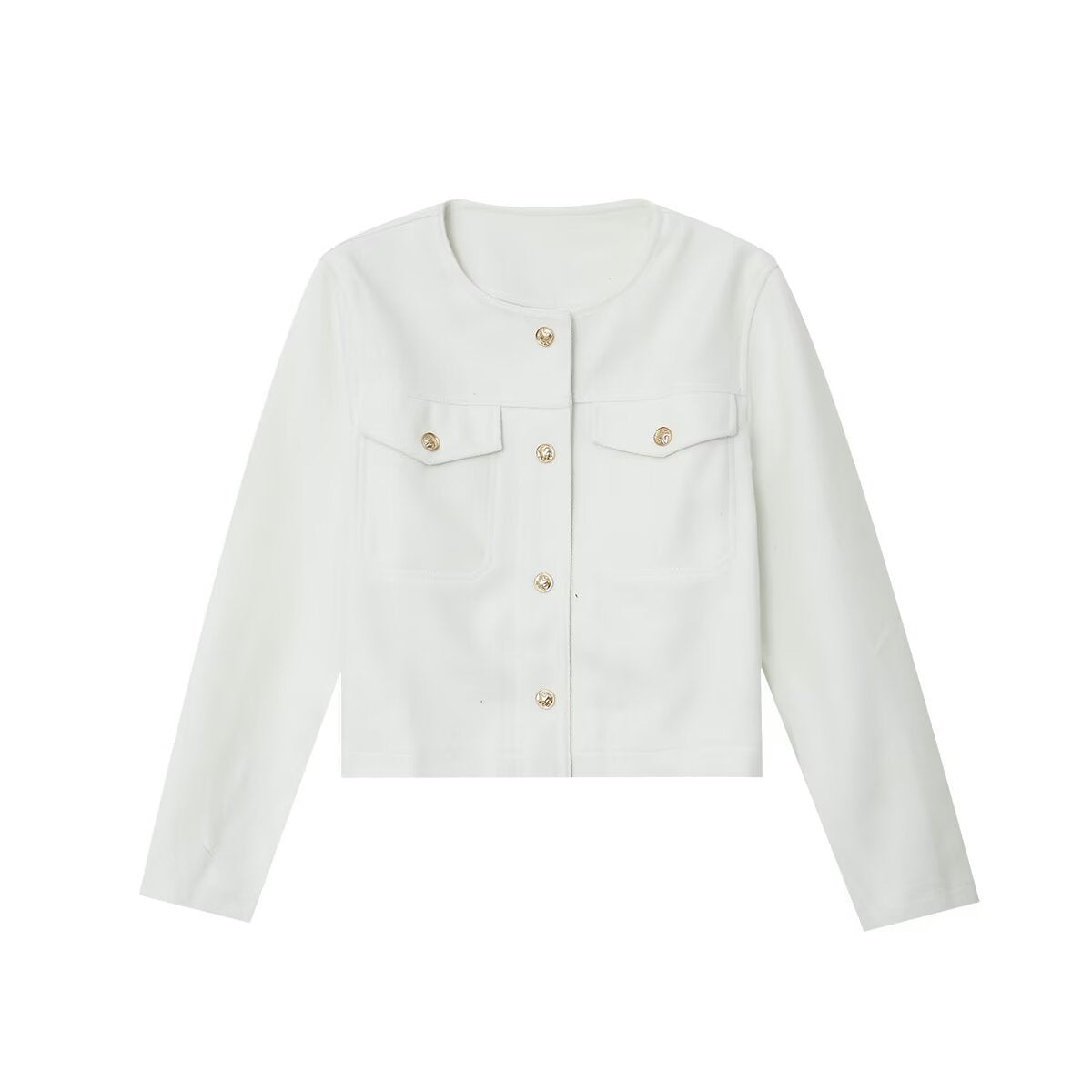 Round neck pocket jacket