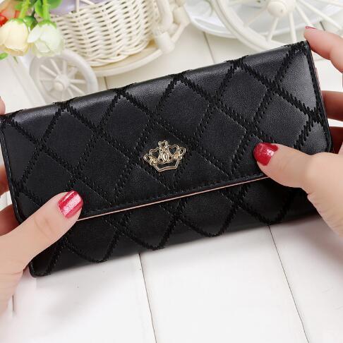 Crown embellised PU Leather wallet