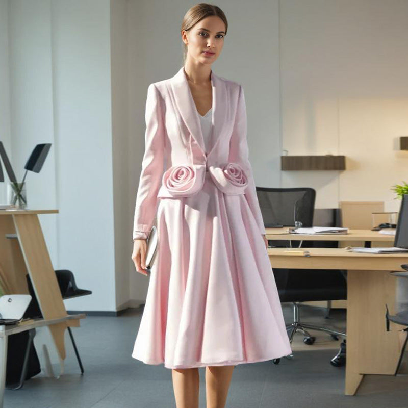 Rose two-piece waist cinching slimming suit skirt set