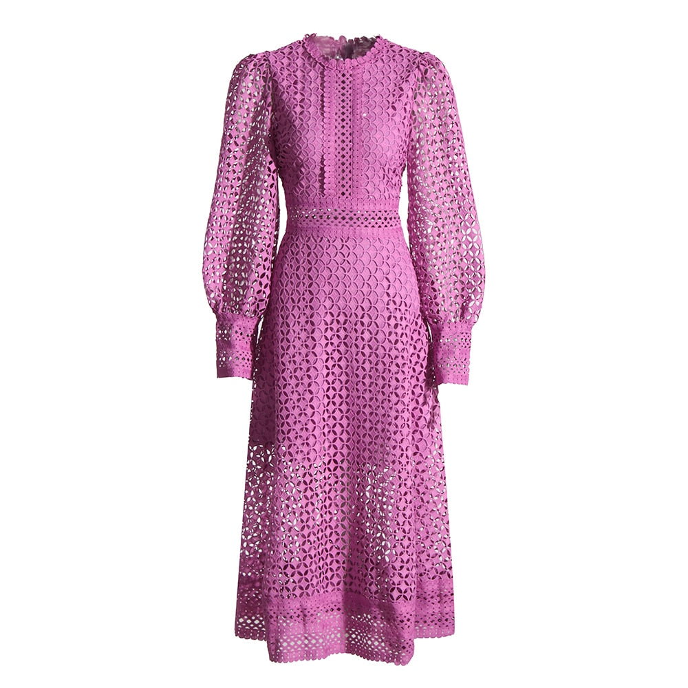 Embroidery lace long Dress