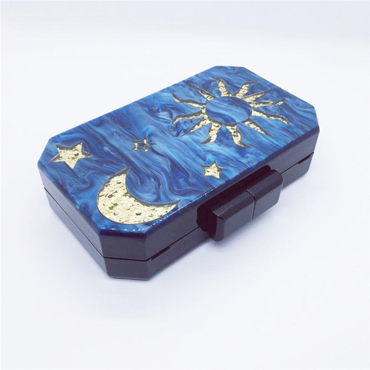 Acrylic Octagon evening clutch bag