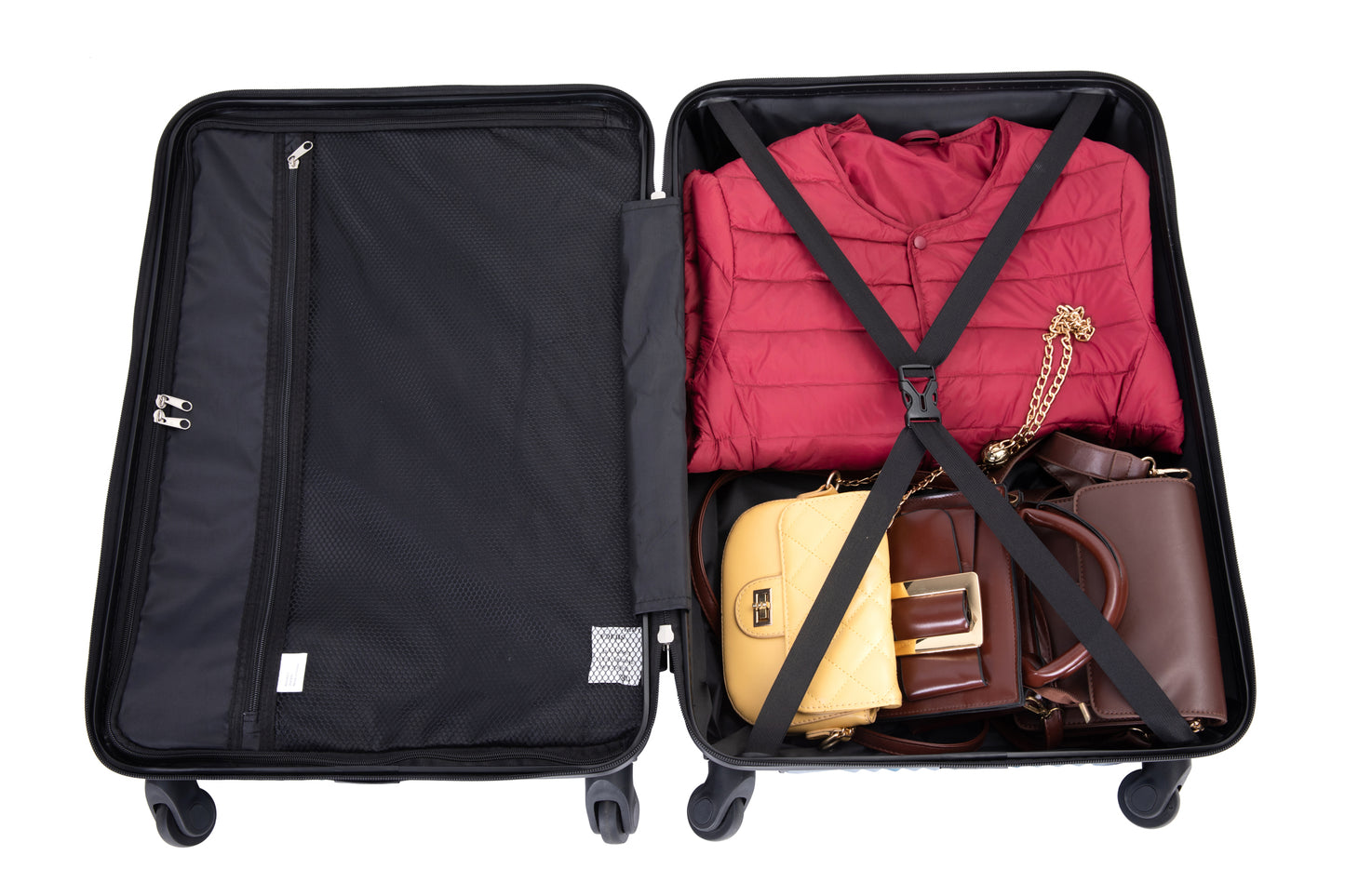 3 Piece Luggage Sets Lightweight Two Hooks Spinner Wheels