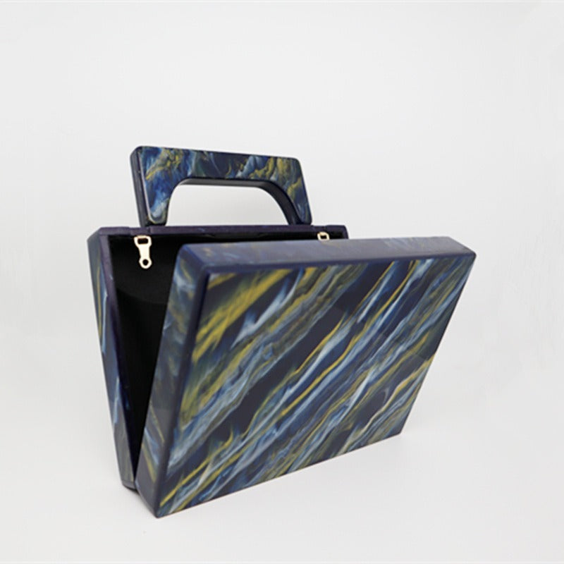 Pearlescent Acrylic Marble evening Bag