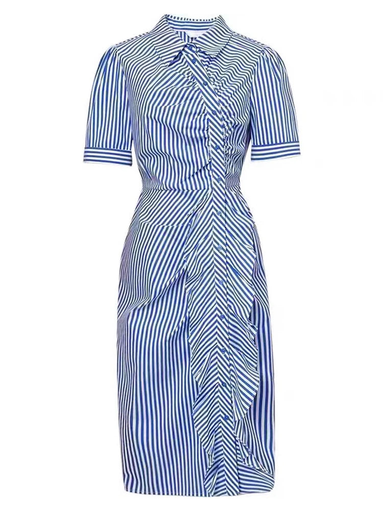Striped Short Sleeve Dress