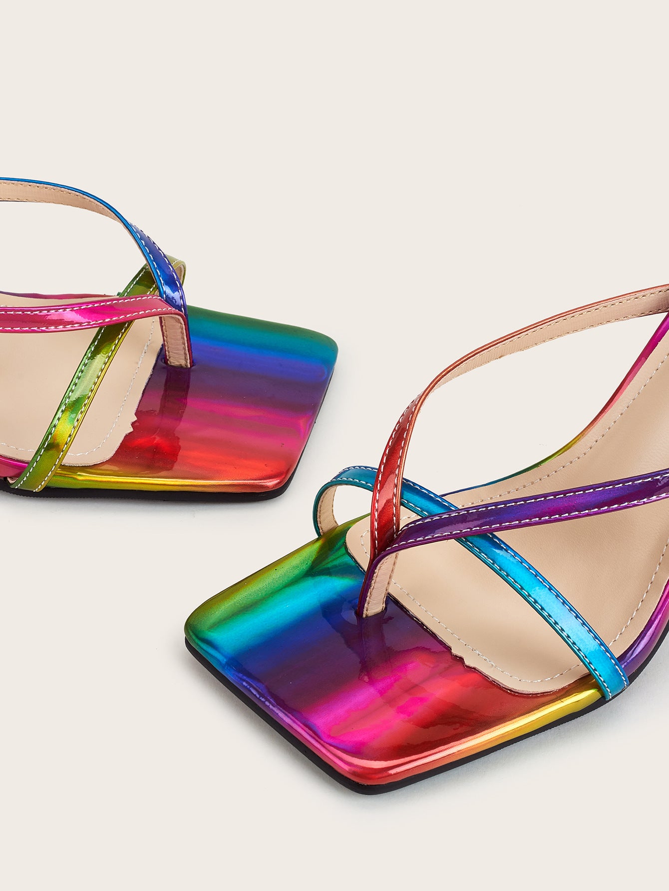 multi color strappy sandals
