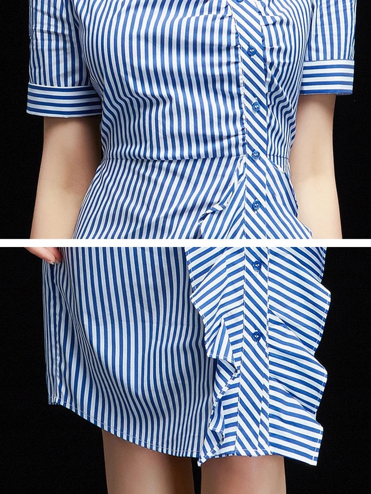 Striped Short Sleeve Dress