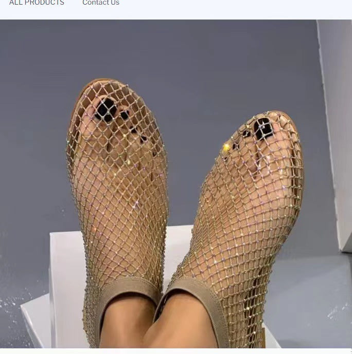 Rhinestone mesh flats