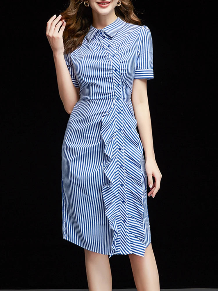 Striped Short Sleeve Dress