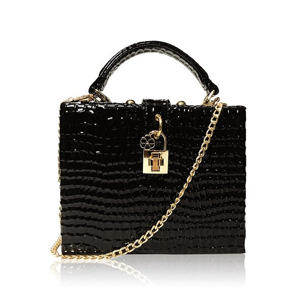 Print Box Small Square PU Evening Clutch