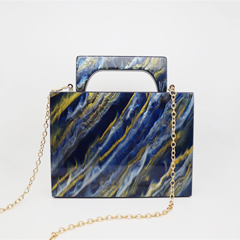 Pearlescent Acrylic Marble evening Bag