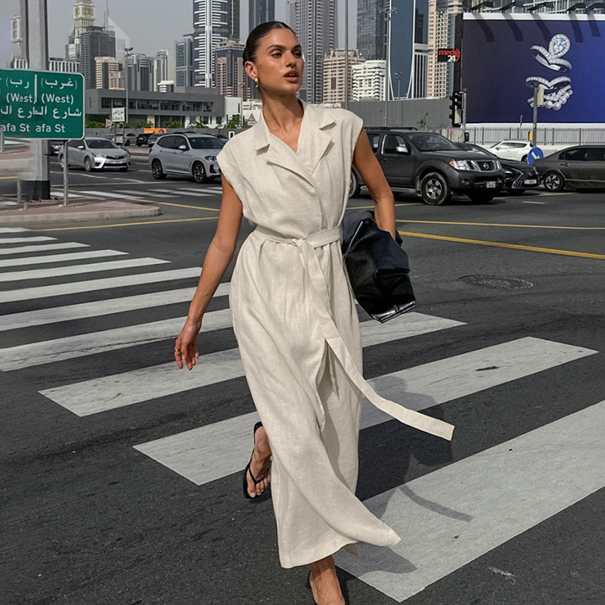 Blended Cotton and linen dress women