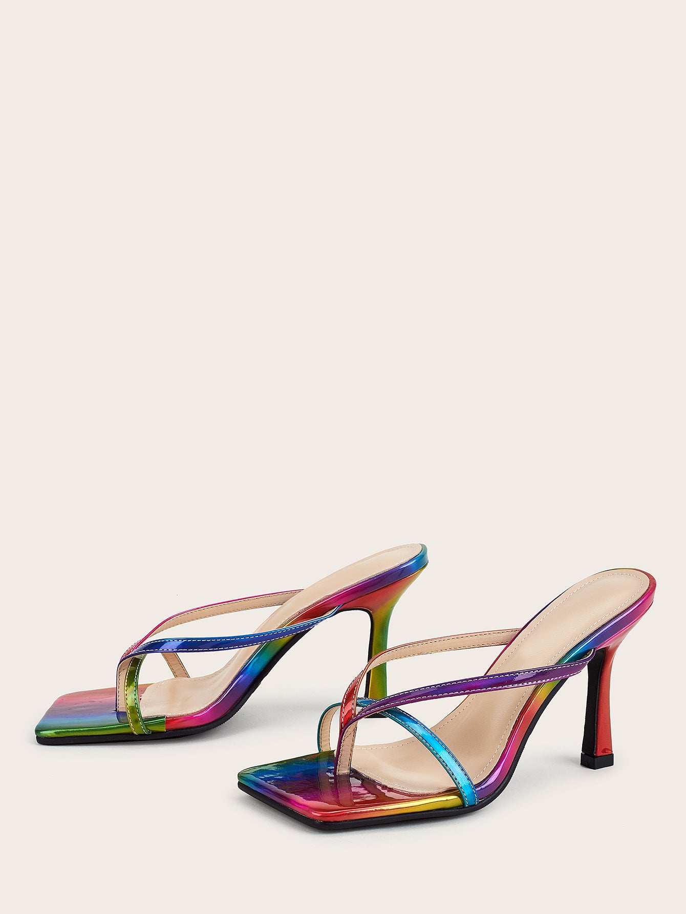 multi color strappy sandals