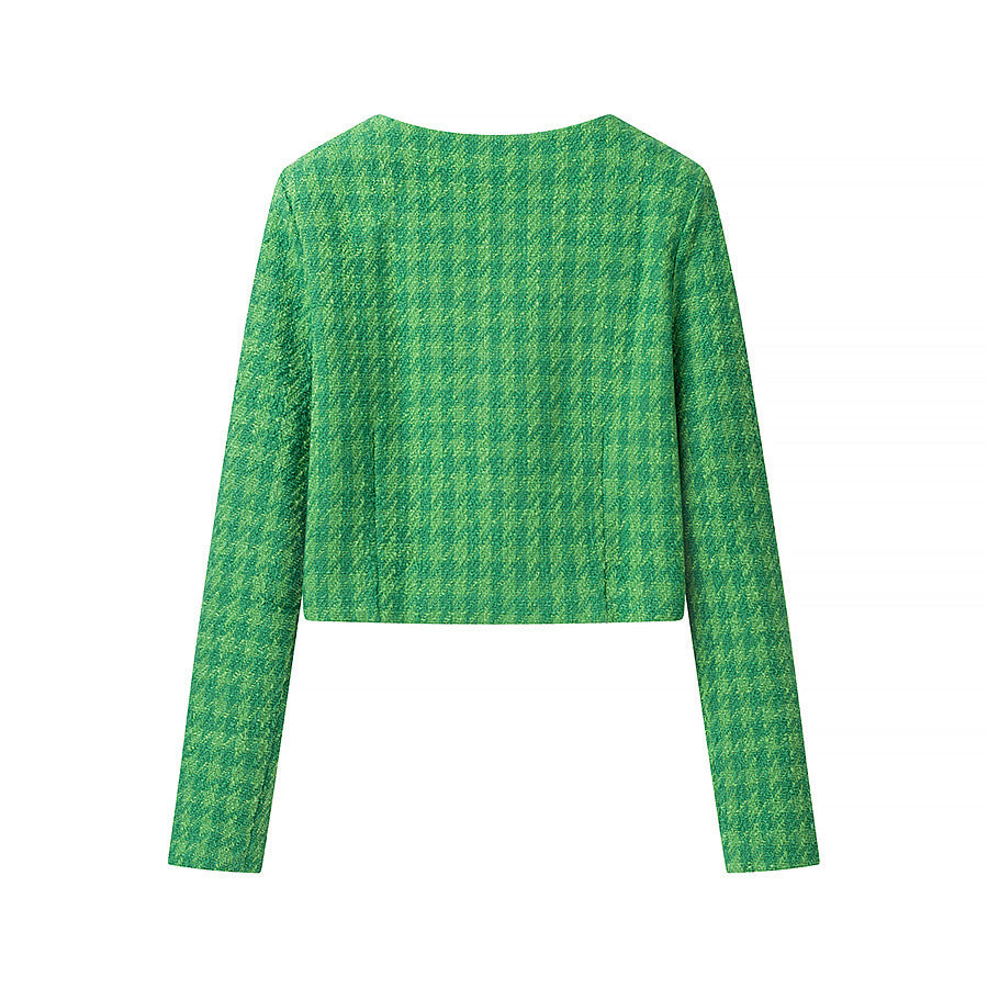 round neck short top jacket