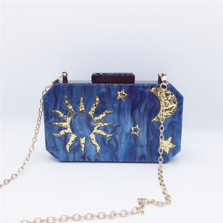 Acrylic Octagon evening clutch bag