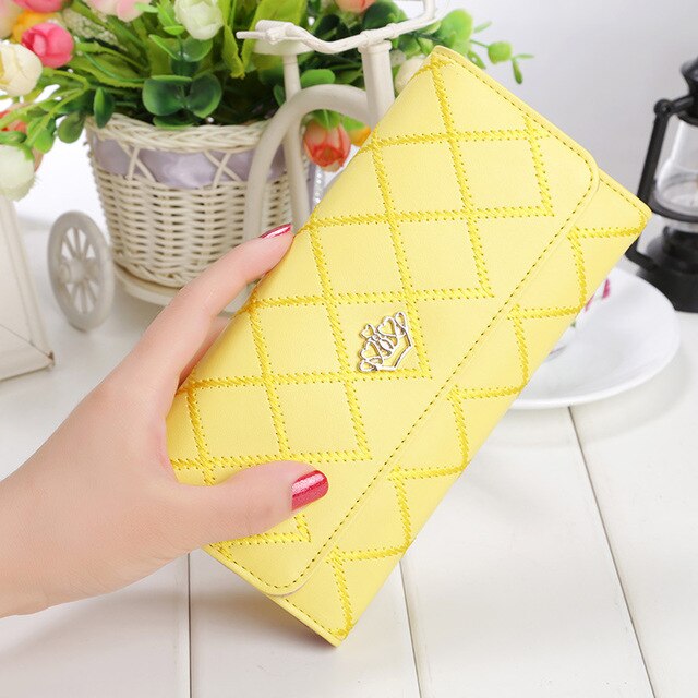 Crown embellised PU Leather wallet
