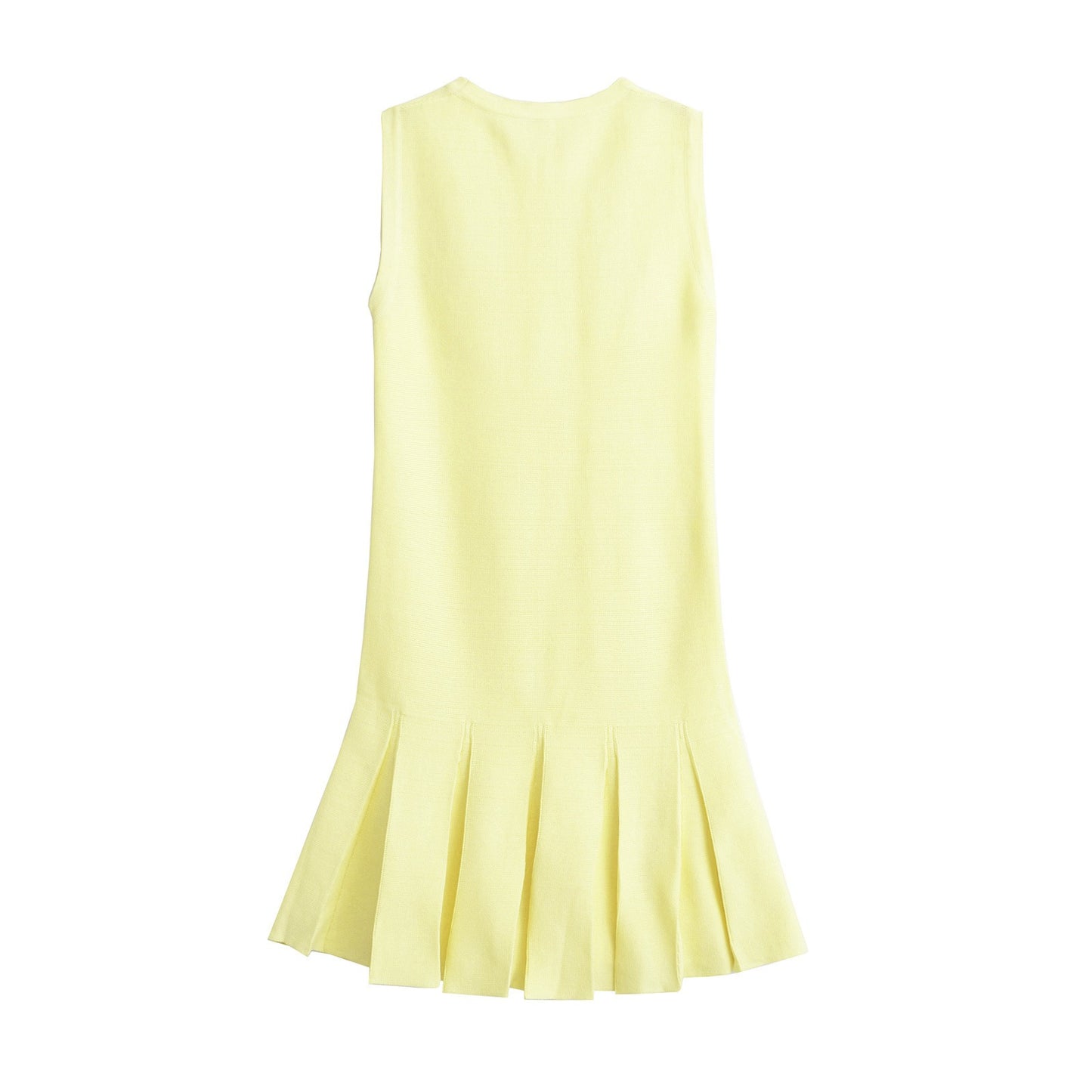 Wide pleats button knit