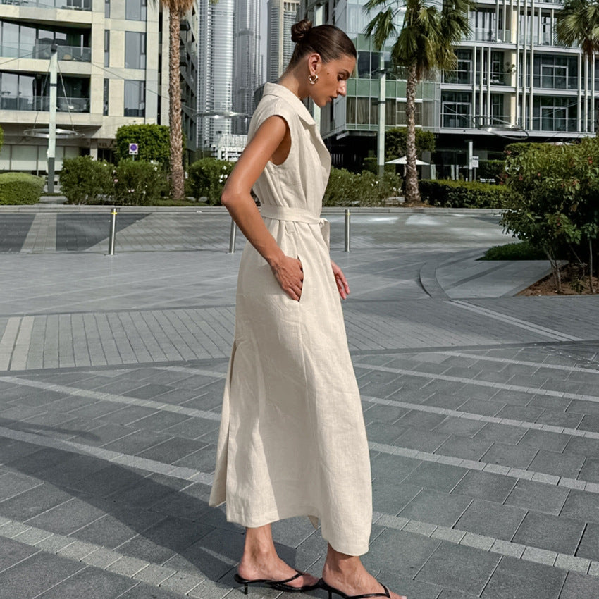 Blended Cotton and linen dress women