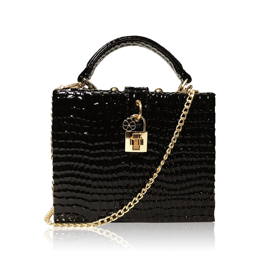 Print Box Small Square PU Evening Clutch