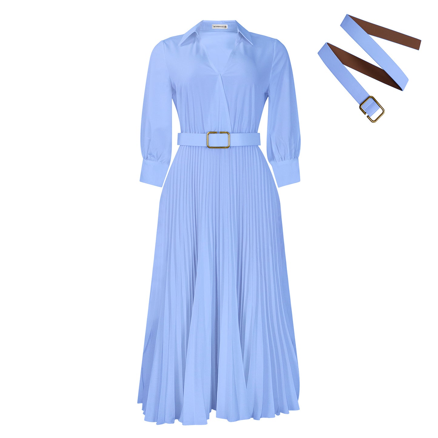 Elegant Pleated V-Neck Fashion Dress
