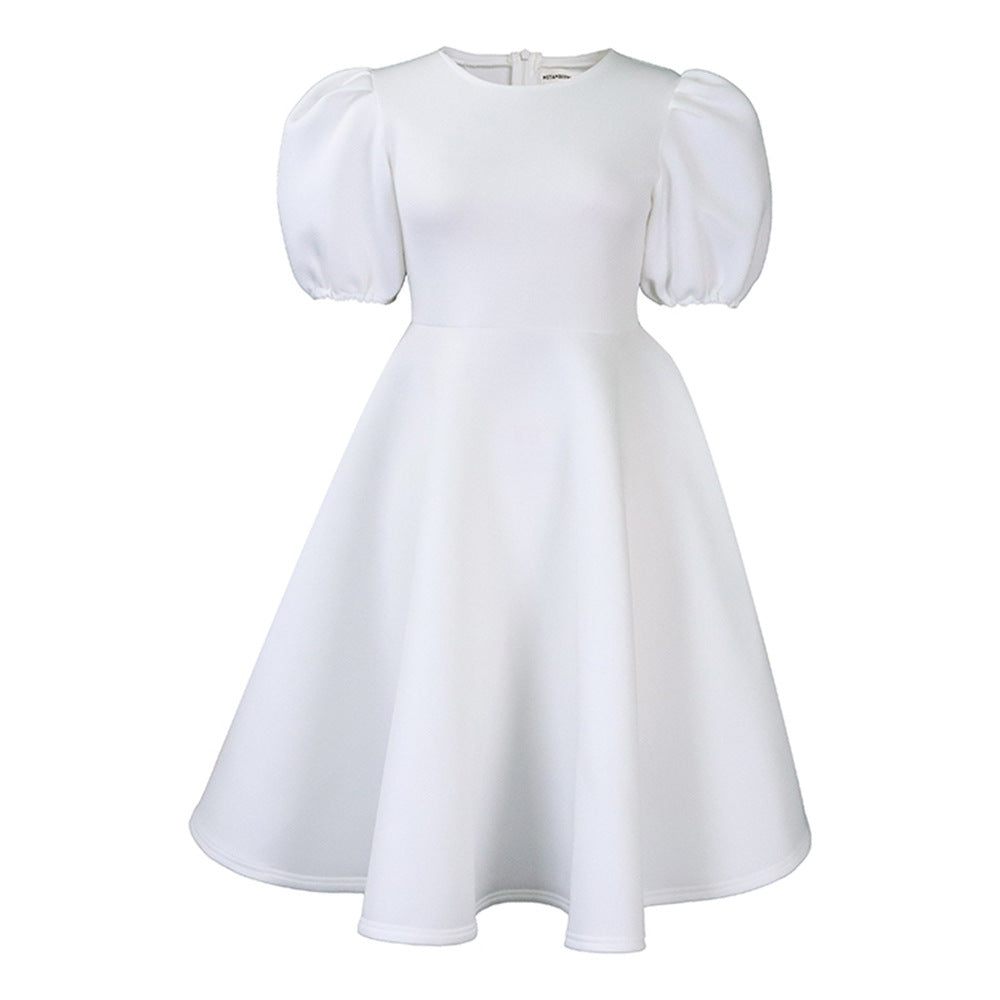 Elegant High Waist Flared Dress