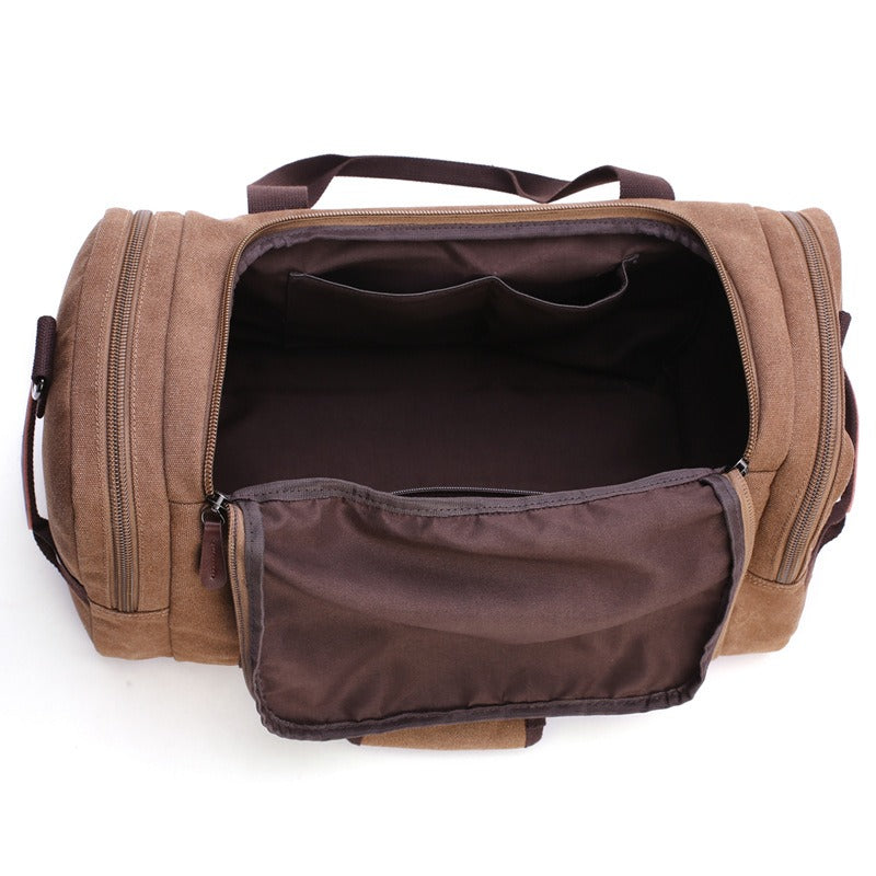 Large Capacity Vintage Luggage Travel duffle Bag Pu Leather and Canvas
