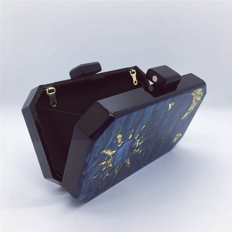 Acrylic Octagon evening clutch bag