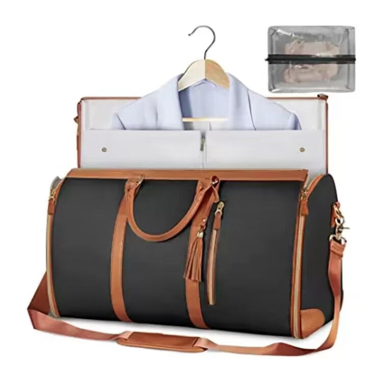 Large leather folding Travel suit bag,