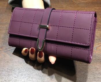Plaid PU Leather 10 Card wallet