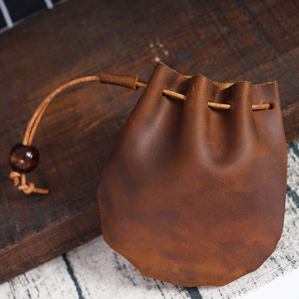 Genunie leather drawstring Vintage wallet