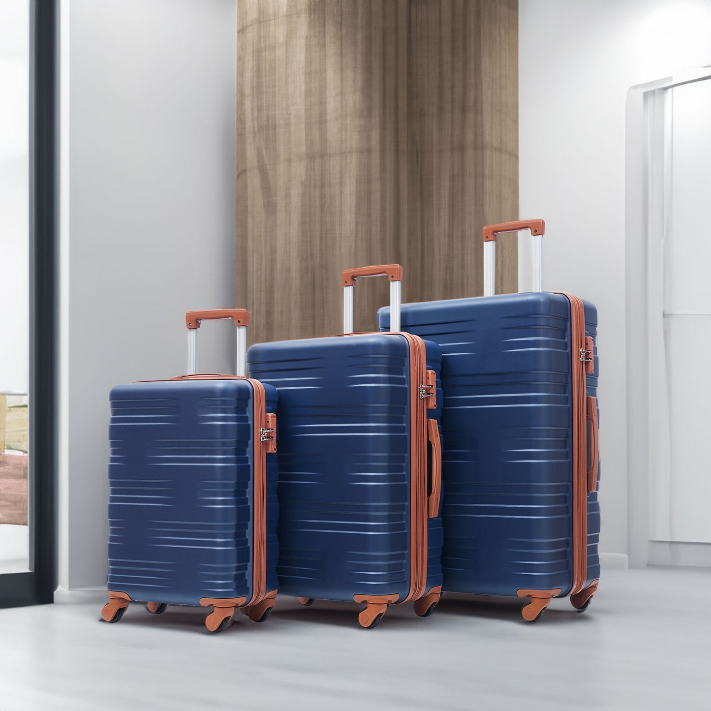 Hardshell Luggage Sets 3 Pcs Spinner Suitcase TSA Lock Lightweight