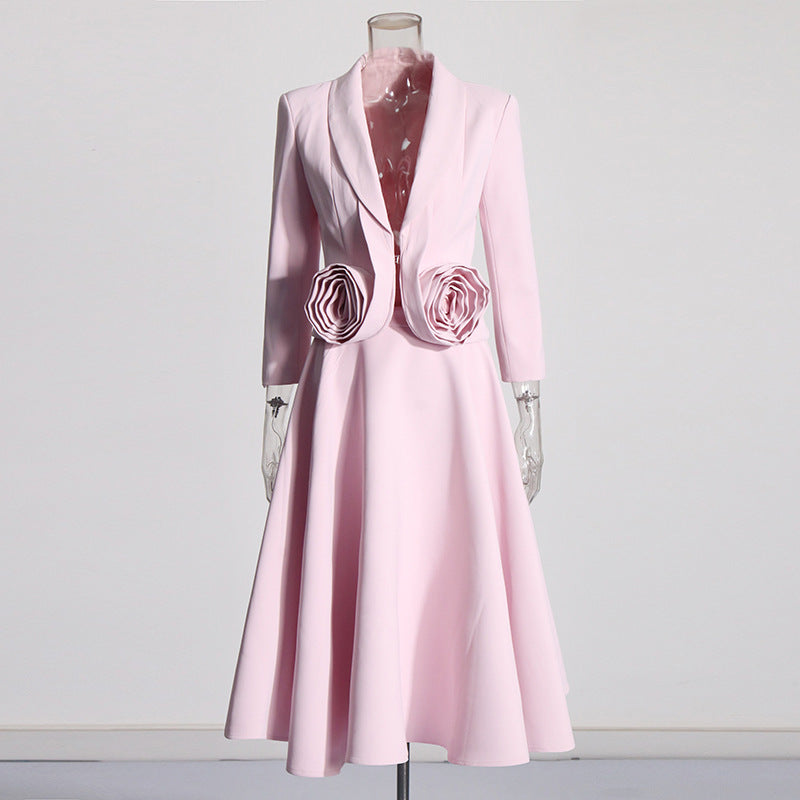 Rose two-piece waist cinching slimming suit skirt set