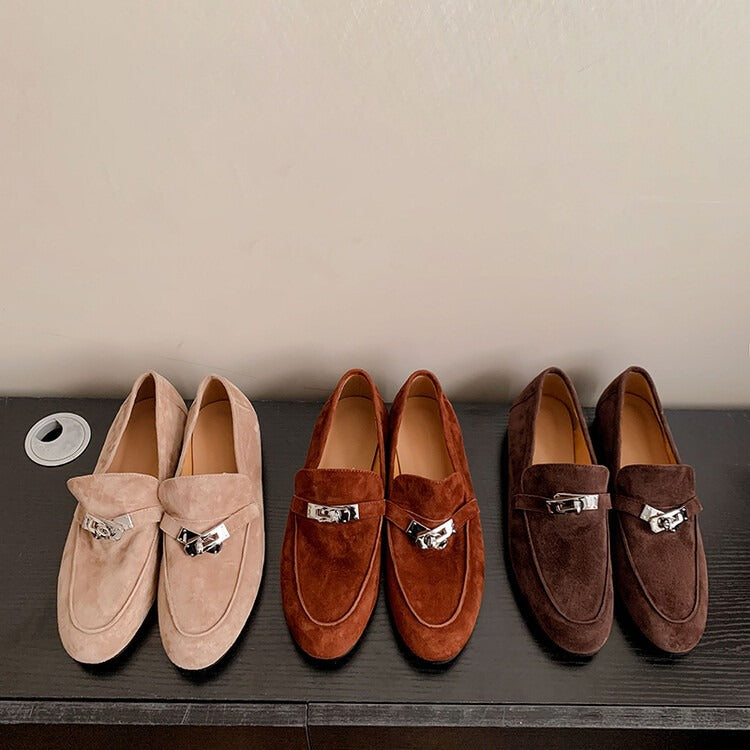 leather buckle loafer