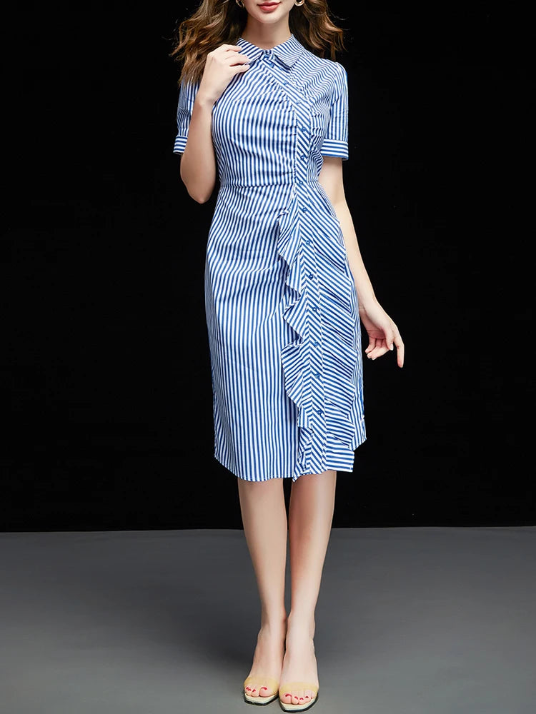 Striped Short Sleeve Dress